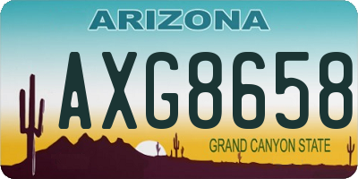 AZ license plate AXG8658