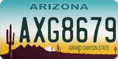 AZ license plate AXG8679