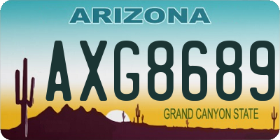 AZ license plate AXG8689