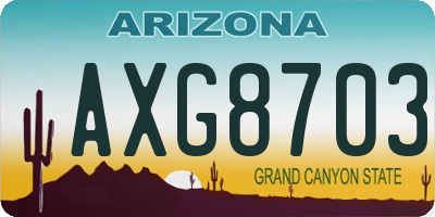 AZ license plate AXG8703