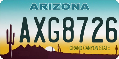 AZ license plate AXG8726