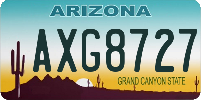 AZ license plate AXG8727