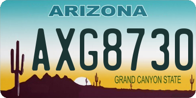 AZ license plate AXG8730