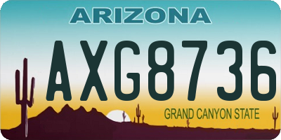 AZ license plate AXG8736
