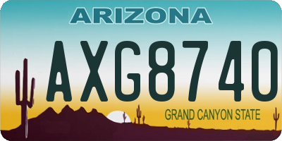 AZ license plate AXG8740