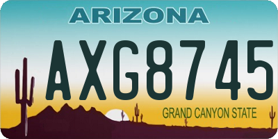 AZ license plate AXG8745