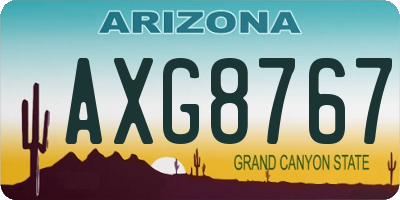 AZ license plate AXG8767