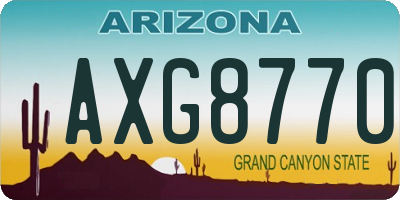 AZ license plate AXG8770