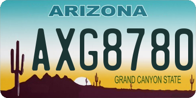 AZ license plate AXG8780
