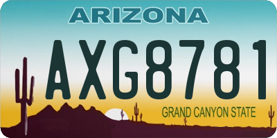 AZ license plate AXG8781
