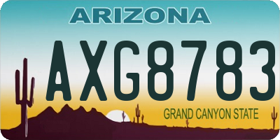 AZ license plate AXG8783