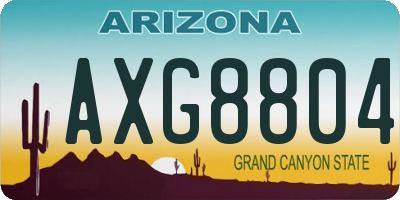 AZ license plate AXG8804