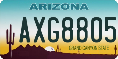 AZ license plate AXG8805