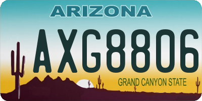AZ license plate AXG8806