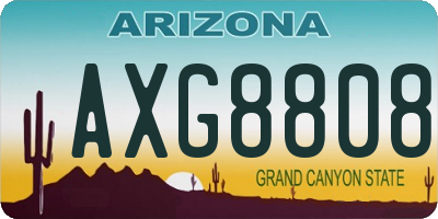 AZ license plate AXG8808