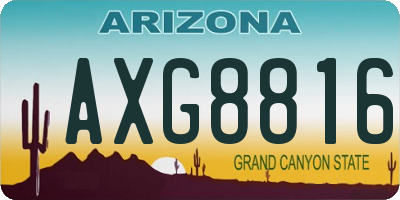 AZ license plate AXG8816
