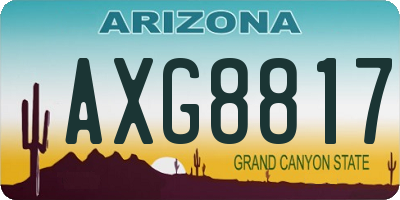 AZ license plate AXG8817
