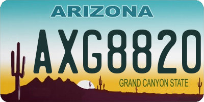 AZ license plate AXG8820