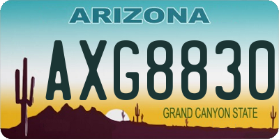 AZ license plate AXG8830