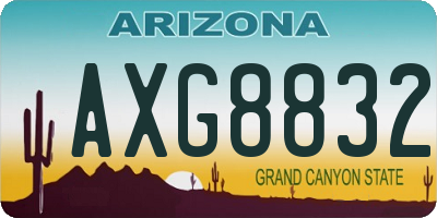 AZ license plate AXG8832