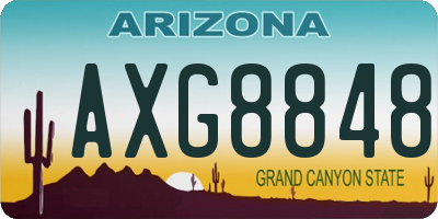 AZ license plate AXG8848