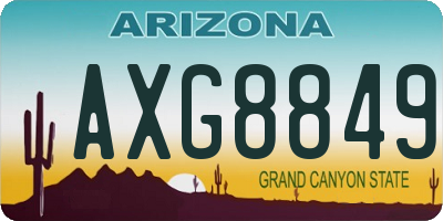 AZ license plate AXG8849