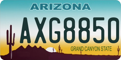 AZ license plate AXG8850