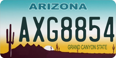 AZ license plate AXG8854