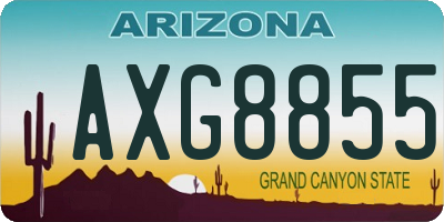 AZ license plate AXG8855
