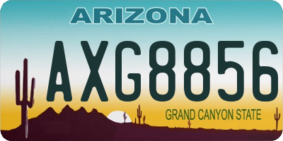AZ license plate AXG8856