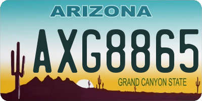 AZ license plate AXG8865