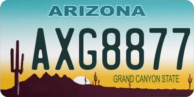 AZ license plate AXG8877