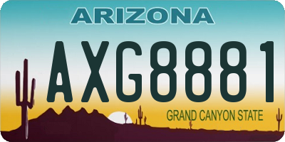 AZ license plate AXG8881