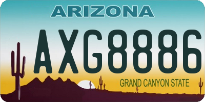 AZ license plate AXG8886