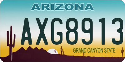 AZ license plate AXG8913