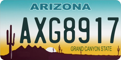 AZ license plate AXG8917