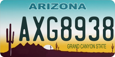 AZ license plate AXG8938