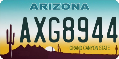 AZ license plate AXG8944