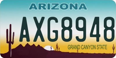 AZ license plate AXG8948