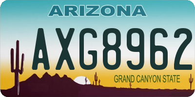 AZ license plate AXG8962