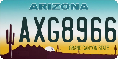 AZ license plate AXG8966