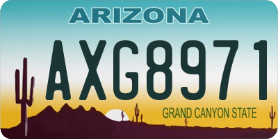 AZ license plate AXG8971
