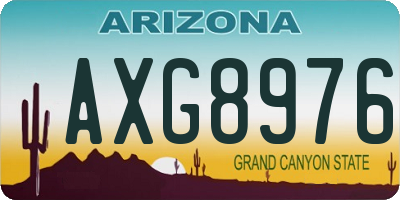 AZ license plate AXG8976