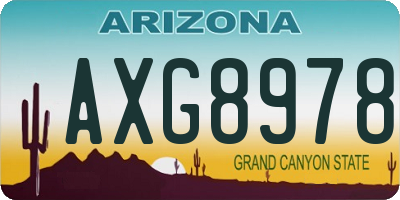 AZ license plate AXG8978