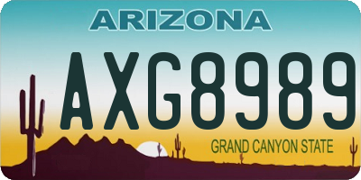 AZ license plate AXG8989