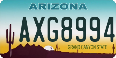 AZ license plate AXG8994