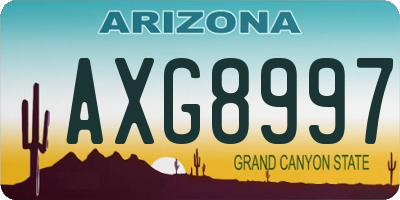 AZ license plate AXG8997