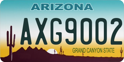 AZ license plate AXG9002