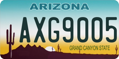 AZ license plate AXG9005