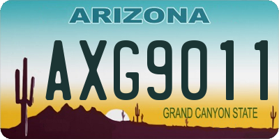 AZ license plate AXG9011